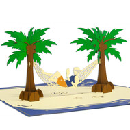 LINPOPUP Pop Up Card, 3D Card, Holiday, Hammock, N341