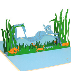 LINPOPUP Pop Up Card, 3D Card, Diving, N107