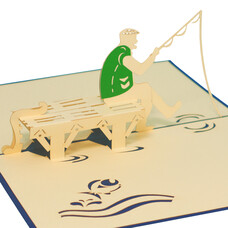 LINPOPUP Pop Up Card, 3D Card, Fishing, N105