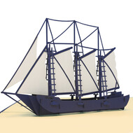 LINPOPUP Pop Up Card, 3D Card, Sailing Ship, N117