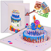 LINPOPUP LINPOPUP® Pop-Up Karte Geburtstag Geldgeschenk, 3D Pop Up Karte mit Geldfach als Geldgeschenke - Verpackung, Geburtstagskarte mit Umschlag, originelles Geburtstagsgeschenk, G4