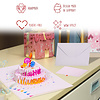LINPOPUP LINPOPUP® Pop-Up Karte Geburtstag Geldgeschenk, 3D Pop Up Karte mit Geldfach als Geldgeschenke - Verpackung, Geburtstagskarte mit Umschlag, originelles Geburtstagsgeschenk, G2 (Pink)