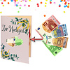 LINPOPUP Hochzeit Pop - Up 3D Karte, Geldgeschenk Hochzeit Verpackung, Personalisiert, Hochzeitsgeschenke Geld für Brautpaar, mit Umschlag, Hochzeitskarte Geldgeschenk, N94