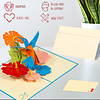 LINPOPUP Pop-up card flowers - 3D birthday card with bird, hummingbird & hibiscus, as Mother's Day card, farewell card, XXL birthday card, N255