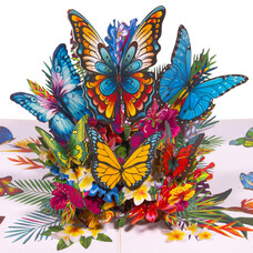 LINPopUp Karten Pop-up card butterflies on flowers, N52