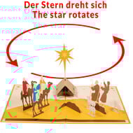 LINPOPUP Pop-up card, The Three Wise Men & Nativity scene - Christmas Star, N416