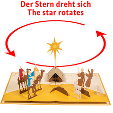 LINPOPUP Pop-up card, The Three Wise Men & Nativity scene - Christmas Star, N416