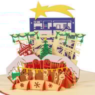 LINPOPUP Pop-up card, pop-up card, Christmas card, Christmas market, N463