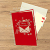 LINPOPUP Pop-up Christmas card Christmas tree with Christmas market & poinsettia - 3D Christmas greeting card with Christmas tree & presents for children, Merry Christmas card with envelope, N463