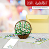 LINPOPUP Pop Up Card Flowers, Bouquet Pop-Up, Greeting Cards, Folded Card, Mother's Day Card, Farewell, Birthday Card, Get Well, Daisy Basket, LIN17763, LINPopUp®, N504