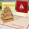LINPOPUP Pop Up 3D Card, Congratulations Card, Travel Voucher Japan Manga, Kumamoto Castle, LIN17451, LINPopUp®, N165