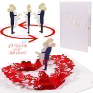 LINPOPUP LINPopUp card, 3D card, dancing bride and groom, wedding card, white