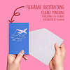 LINPOPUP LINPOPUP® 3D pop-up card aeroplane with balloons – handmade greeting card for birthdays, travel and farewells, congratulatory card with envelope, N163