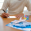 LINPOPUP LINPOPUP® 3D Pop Up Karte Flugzeug mit Luftballons – Handgemachte Grußkarte zum Geburtstag, Reise & Abschied, Glückwunschkarte mit Umschlag, N163