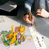 LINPOPUP LINPopUp® 3D Pop Up Karte Dschungeltiere Party – Lustige Geburtstagskarte für Kinder, Handgemachte Grußkarte mit Tieren & Ballons, inklusive Umschlag – Happy Birthday Karte, Zoo Gutschein, N227