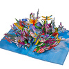 LINPOPUP LINPOPUP® Pop Up Karte – 3D Grußkarte mit Blumenstrauß, Handgemacht, Inklusive Umschlag – Geschenkidee zum Geburtstag, Muttertag, Danken, Gute Besserung, Libellen, N135