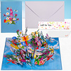 LINPOPUP LINPOPUP® Pop Up Karte – 3D Grußkarte mit Blumenstrauß, Handgemacht, Inklusive Umschlag – Geschenkidee zum Geburtstag, Muttertag, Danken, Gute Besserung, Libellen, N135