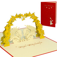 LINPOPUP Pop Up Card, 3D Card, Christmas Card, Angel Mistletoe, N410