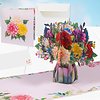 LINPOPUP LINPOPUP® Pop Up Karte Blumen – 3D Grußkarte mit Blumenstrauß, Handgemacht, Inklusive Umschlag – Geschenkidee zum Geburtstag, Muttertag, Danken, Gute Besserung, Dahlien, N44