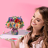 LINPOPUP LINPOPUP® Pop Up Karte Blumen – 3D Grußkarte mit Blumenstrauß, Handgemacht, Inklusive Umschlag – Geschenkidee zum Geburtstag, Muttertag, Danken, Gute Besserung, Dahlien, N44