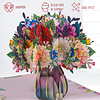LINPOPUP LINPOPUP® Pop Up Karte Blumen – 3D Grußkarte mit Blumenstrauß, Handgemacht, Inklusive Umschlag – Geschenkidee zum Geburtstag, Muttertag, Danken, Gute Besserung, Dahlien, N44