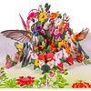 LINPOPUP  LINPOPUP® Pop Up Karte Kollibri – 3D Grußkarte handgemacht, inklusive Umschlag – Glückwunschkarte für Geburtstag, Hochzeit, Muttertag, Jubiläum oder Danke, Vögel Kolibris, N72