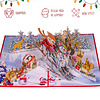 LINPopUp® Weihnachtskarte 3D – Handgemachte Pop-Up Karte mit Weihnachtsmotiv – Grußkarte mit Umschlag – Geschenkidee zu Weihnachten, Schneemann & Ski, N464