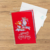 LINPopUp® Weihnachtskarte 3D – Handgemachte Pop-Up Karte mit Weihnachtsmotiv – Grußkarte mit Umschlag – Geschenkidee zu Weihnachten, Schneemann & Ski, N464
