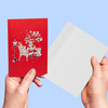 LINPopUp® Christmas Card 3D – Handmade pop-up card with Christmas motif – Greeting card with envelope – Gift idea for Christmas, Santa Claus, reindeer, dog, cat in the park, N461