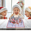 LINPopUp® Weihnachtskarte 3D – Handgemachte Pop-Up Karte mit Weihnachtsmotiv – Grußkarte mit Umschlag – Geschenkidee zu Weihnachten, Weihnachtsmann Nikolaus Rentier Hund Katze im Park, N461