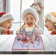 3D Christmas card – pop-up card, Santa Claus, St. Nicholas in the park