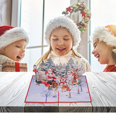 3D Christmas card – pop-up card, Santa Claus, St. Nicholas in the park, N461