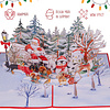 LINPopUp® Weihnachtskarte 3D – Handgemachte Pop-Up Karte mit Weihnachtsmotiv – Grußkarte mit Umschlag – Geschenkidee zu Weihnachten, Weihnachtsmann Nikolaus Rentier Hund Katze im Park, N461