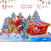 LINPOPUP® Weihnachtskarte 3D – Handgemachte Pop-Up Karte mit Weihnachtsmotiv – Grußkarte mit Umschlag – Geschenkidee zu Weihnachten, Weihnachtsmann Nikolaus im Wald mit Rentiere & Schlitten , N466