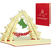 LINPOPUP Pop Up 3D Card, Christmas Card, Greeting Card, Christmas Bells, LIN17735, LINPopUp®, N409