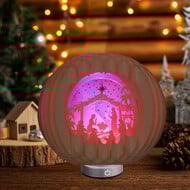 Exclusive 3D pop-up nativity scene – Round paper model with detailed nativity scene, perfect as a Christmas gift