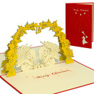 LINPOPUP Pop Up Card, 3D Card, Christmas Card, Angel Mistletoe, N410