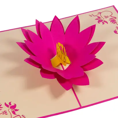 LINPOPUP Pop Up Card Wellness, Birthday Card, Greeting Cards Flowers, Mother's Day Card, Water Lilies, LIN17145, LINPopUp®, N39