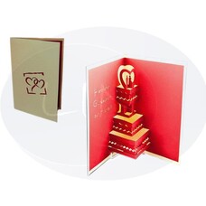 Pop Up Karte, 3D Karte, Hochzeitskarte, Hochzeitstorte
