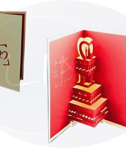 Pop Up Card, 3D Card, Wedding Card, Wedding Cake