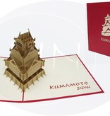 LINPOPUP Pop Up 3D Card, Congratulations Card, Travel Voucher Japan Manga, Kumamoto Castle, LIN17451, LINPopUp®, N165