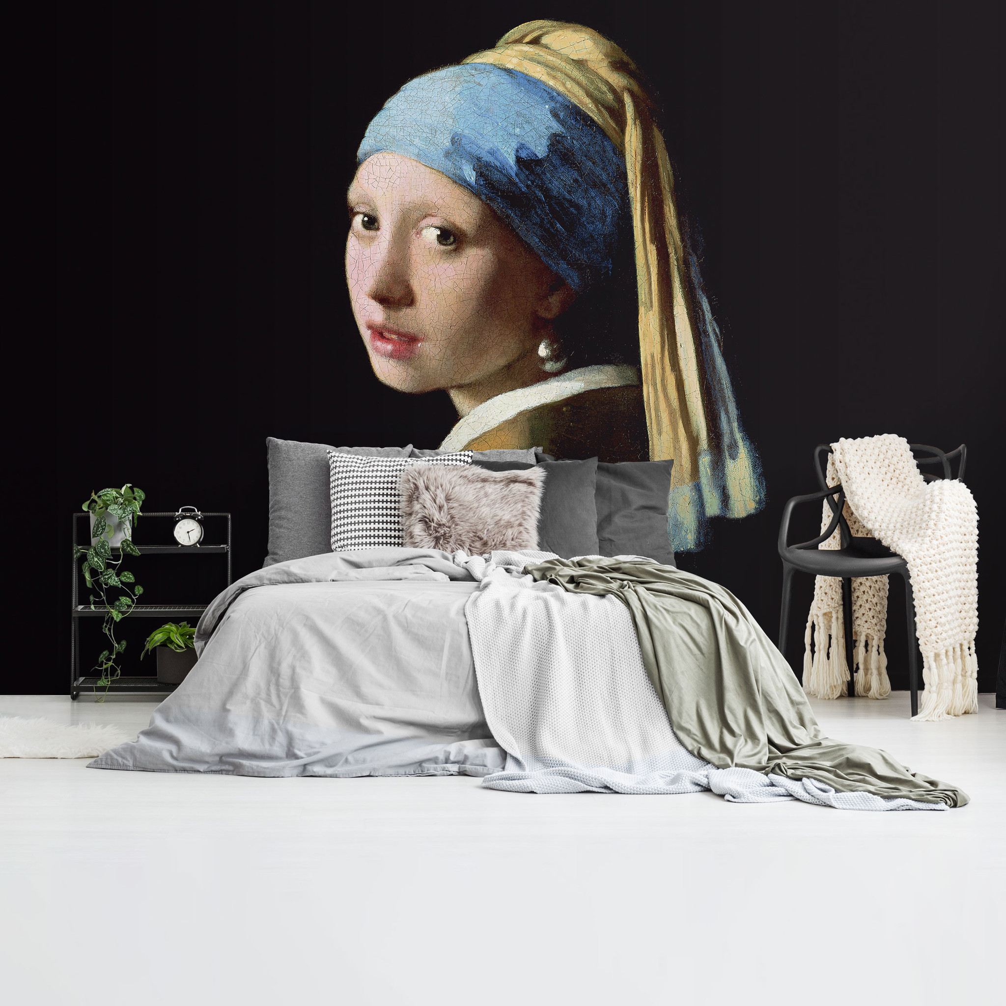 deelnemer Nieuwheid Versterken Meisje met de parel Johannes Vermeer - Oude Meesters - Kunst - Mauritshuis  | Fotobehang Bruin - REINDERS!