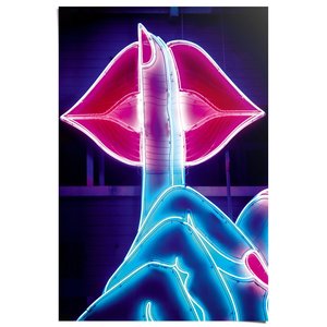 Poster Neon Lippen