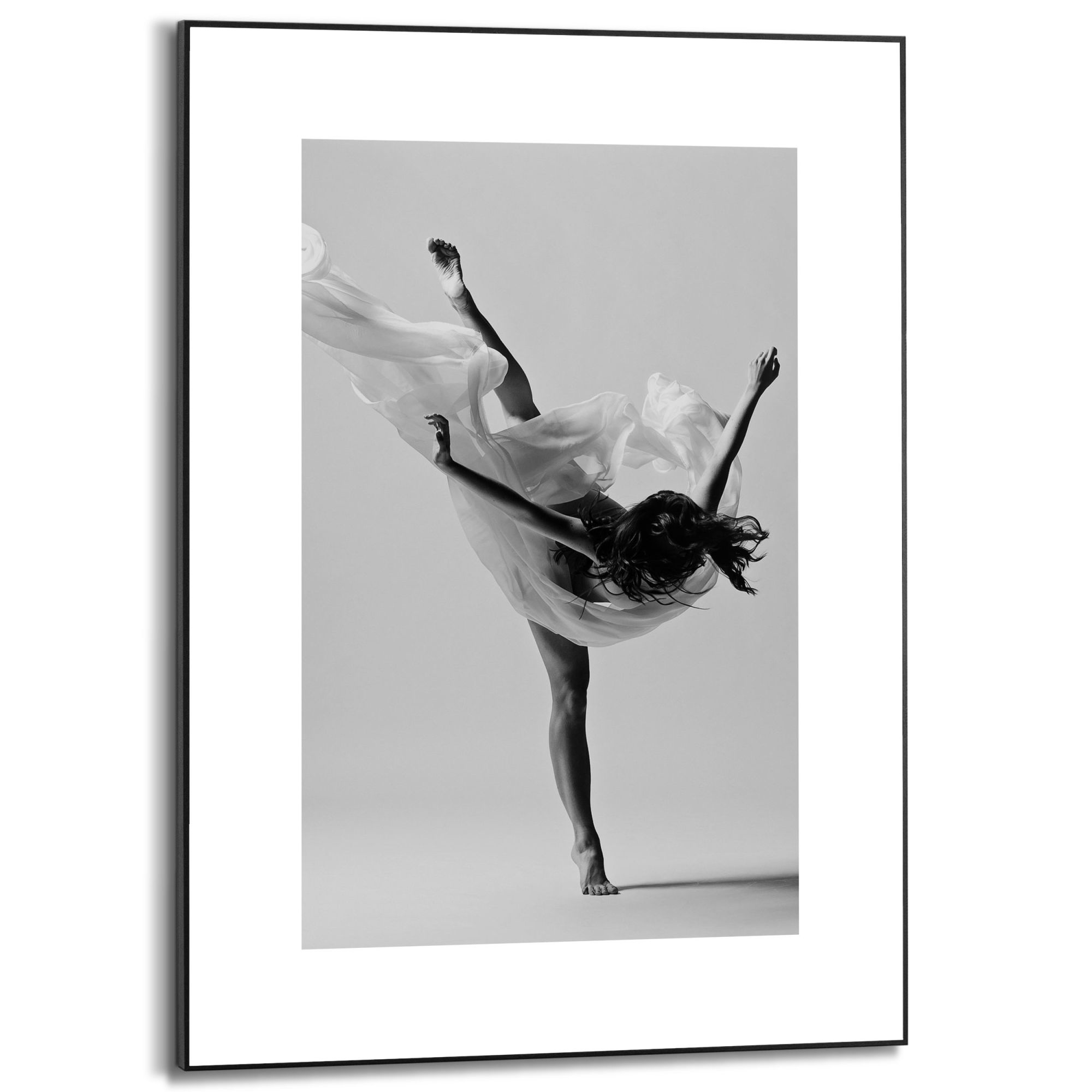 Ballerina Silhouet - Stijlvol - Romantisch - Ballet | Schilderij Zwart-Wit  - REINDERS!