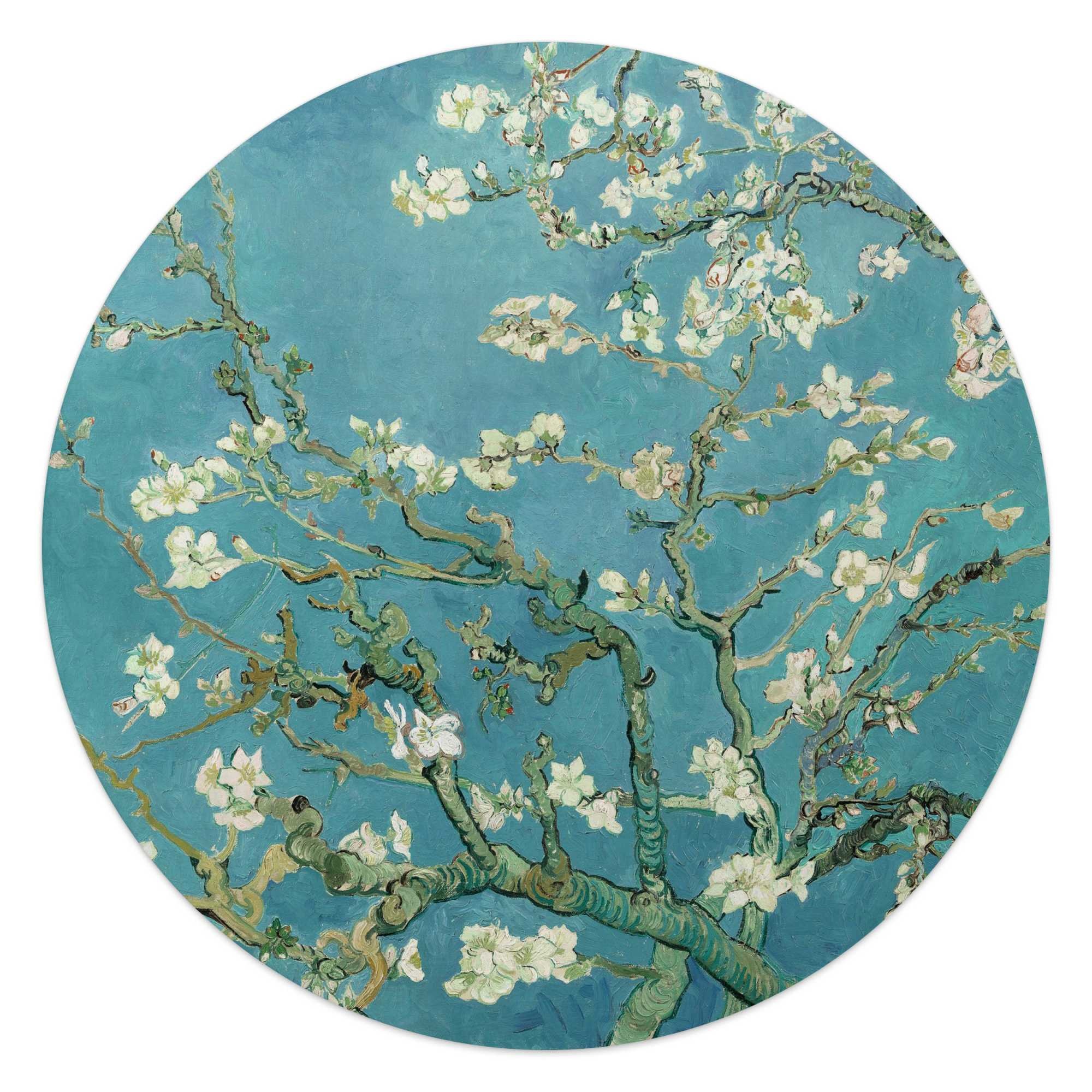 Amandelbloesem Vincent van Gogh - Bloemen - Almondblossom - Kunst |  Glasschilderij rond Blauw - REINDERS!