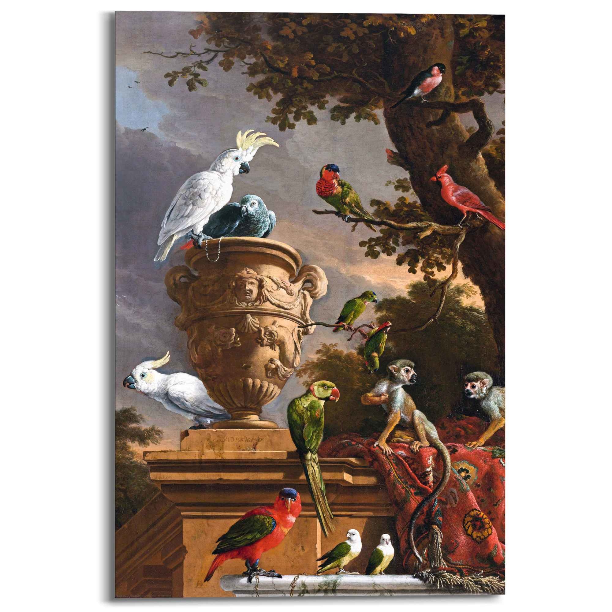 Vriendelijkheid zoals dat Ashley Furman De Menagerie Melchior d´Hondecoeter - Rijksmuseum - Oude Meester -  exotische vogels | Schilderij Bont - REINDERS!
