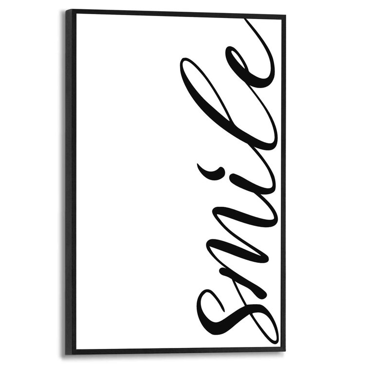 Lach Blij - Tekst - Citaat - Schilderij Slim Frame 20 x 30 cm MDF