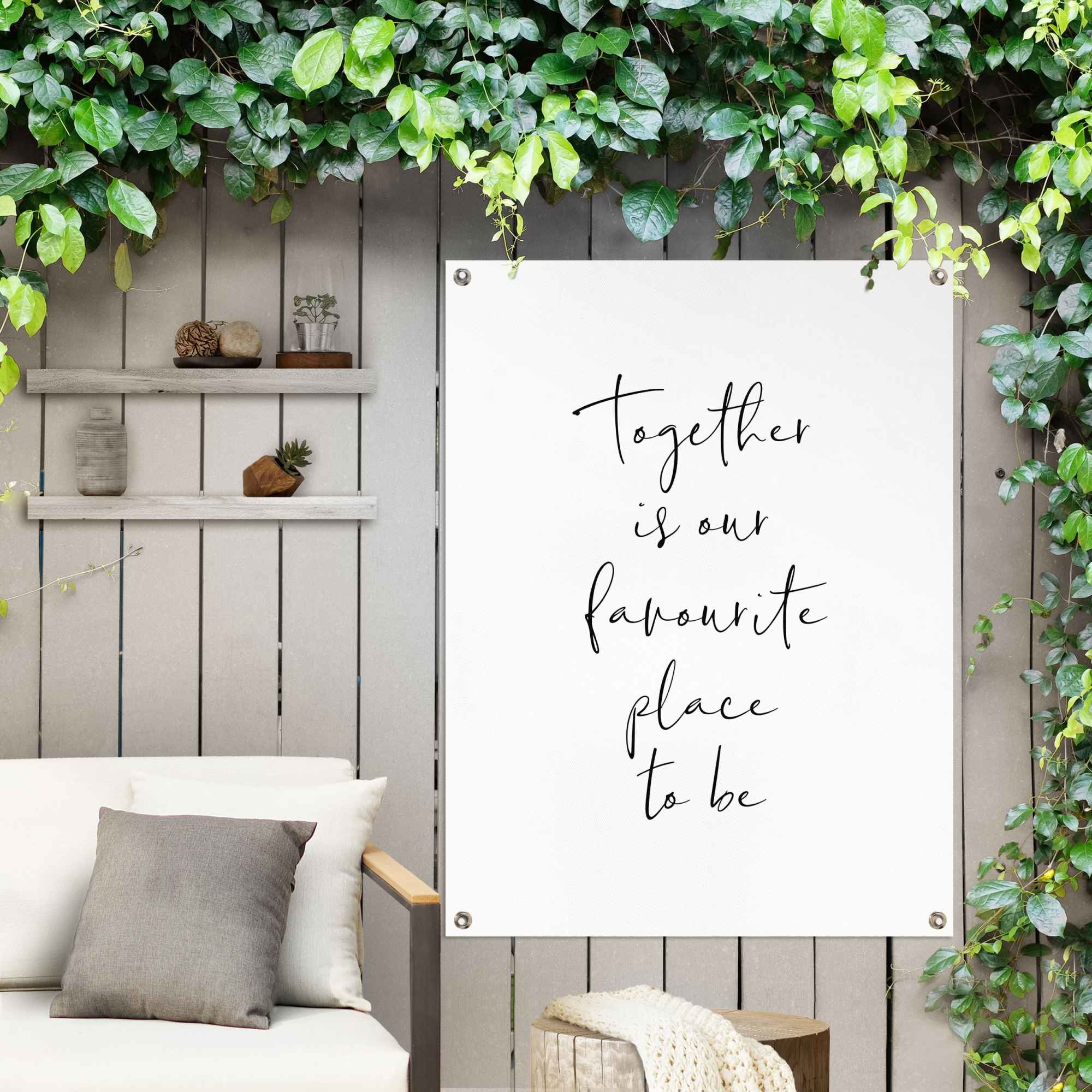 Samen Liefde Gezin Familie Citaat Tuinposter Zwart