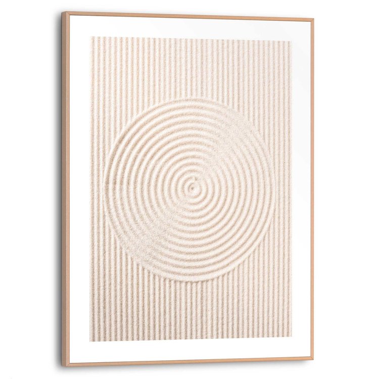 Zandcirkels Abstract - Strepen - Vormen - Schilderij Slim Frame 30 x 40 cm MDF
