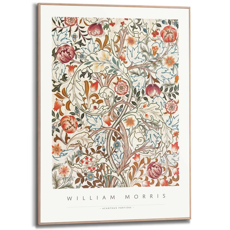 Schilderij William Morris acanthus portiere - Slim Frame 50x70 cm